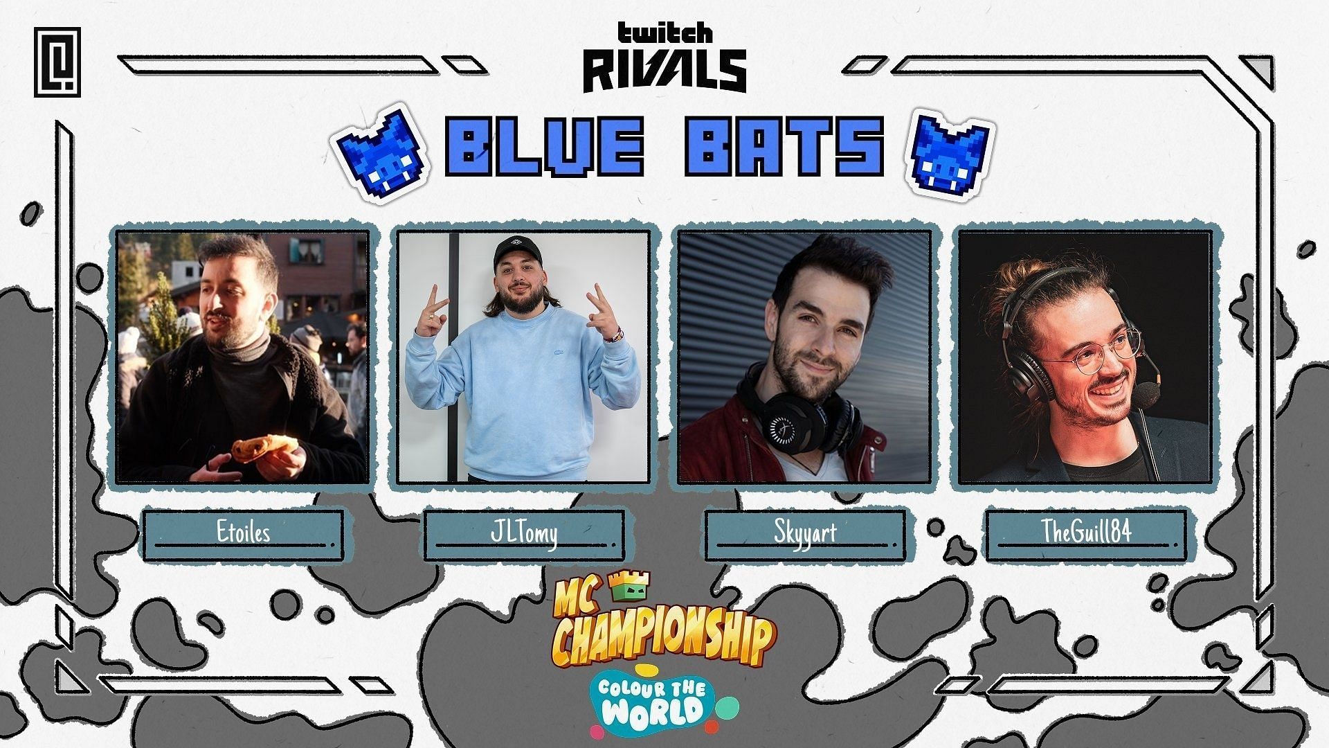Blue Bats members for MCC x Twitch Rivals Colour the World (Image via X/MCChampionship)